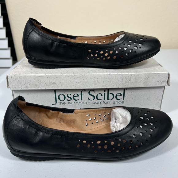 New Josef Seibel black flat distressed leather look 38 - Picture 3 of 5